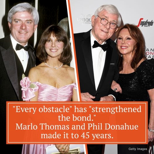 When Phil Donahue met Marlo Thomas, he was divorced with five children, 4 of whom lived with him, while she was a single woman living contentedly on her own with two dogs and no kids.