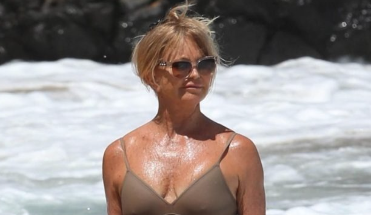 Age is just a number for her!: The aged and wrinkled look of Hawn on vacation became the subject of discussions