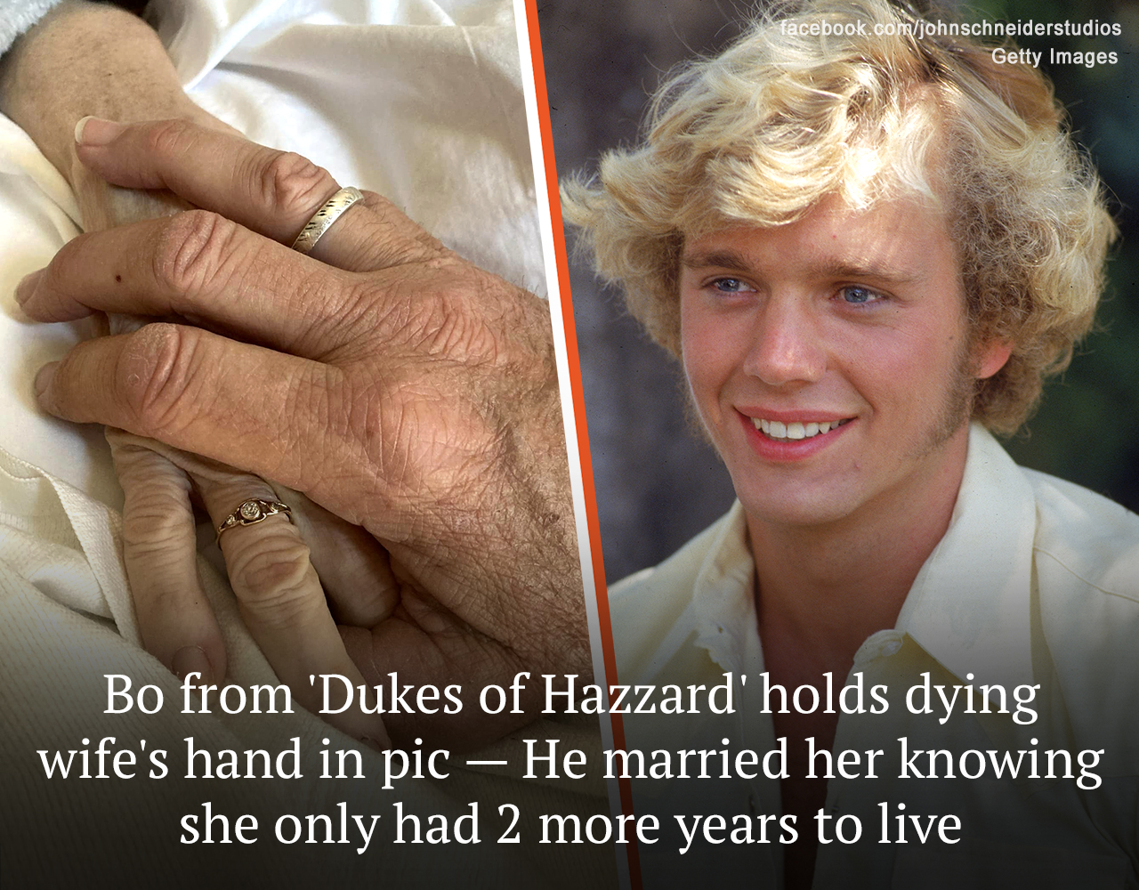 John Schneider, better known as Bo Duke from “The Dukes of Hazzard,” is now a widower. His wife Alicia has tragically died at 53. Their hands were clasped together in her final moments.