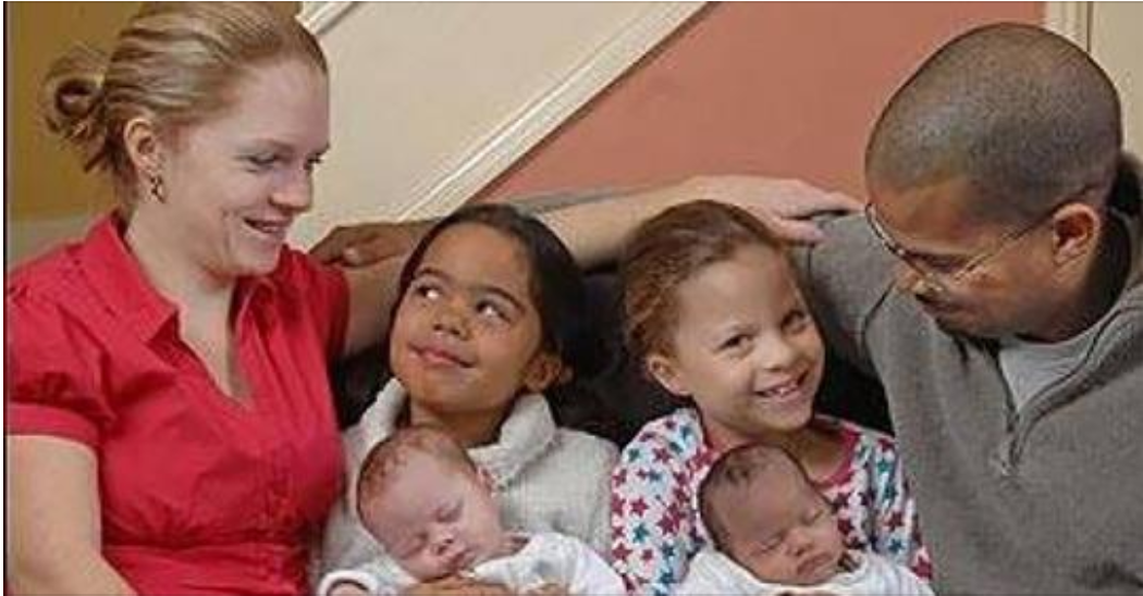 Family beat million to one odds after having second set of twins with different skin color – ‘It’s amazing’