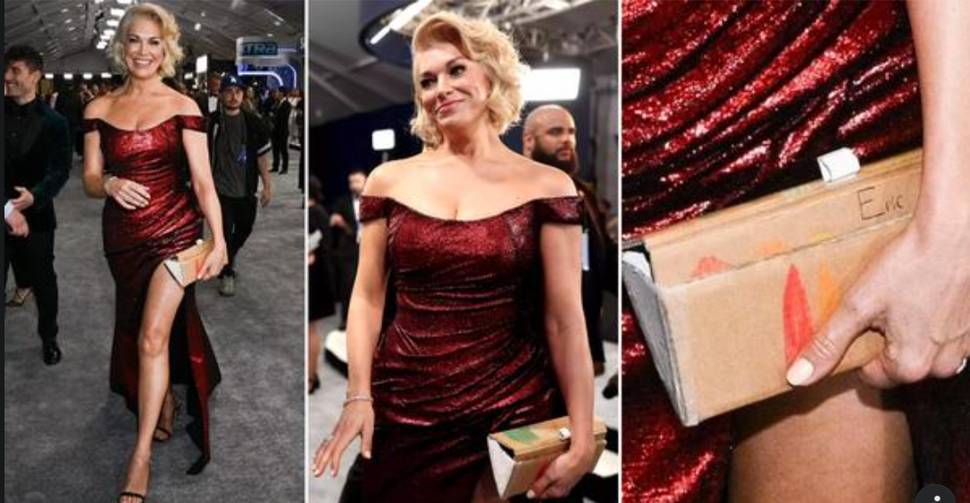 “This is how you love your own child”: Hannah Waddingham did not hesitate and proudly carried the cardboard bag that her 9-year-old daughter made for her for the SAG Awards