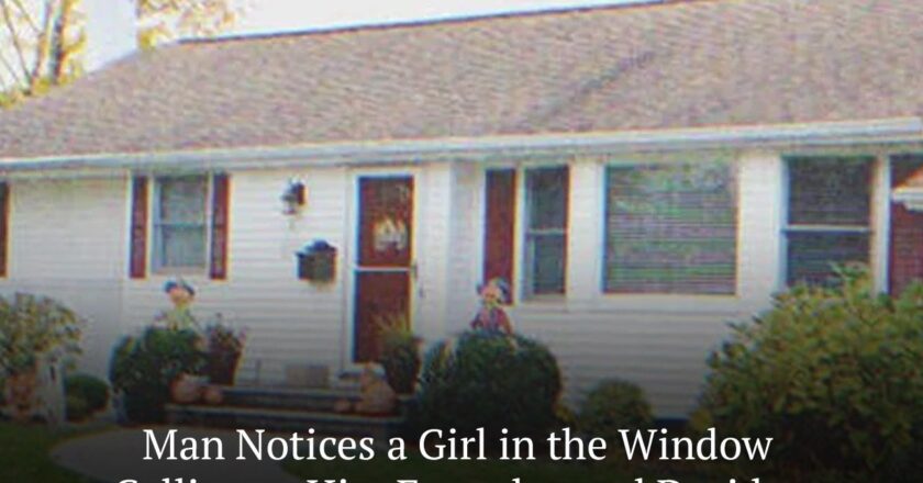 “Every morning when I do my rounds — and this is before dawn — there’s a little girl at the window of the house next door,” Tim said to the woman who looked intrigued