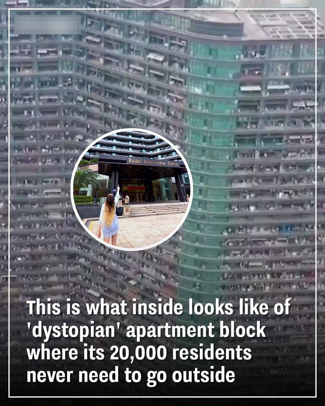 This is what inside looks like of ‘dystopian’ apartment block where its 20,000 residents never need to go outside