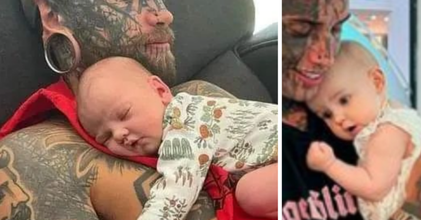 Father Who’s Covered In Tattoos Transforms His Body for the Sake of His Young Daughter