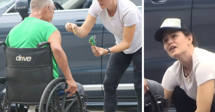 Jennifer Garner was seen noticing a wheelchair-bound homeless man without shoes, and her next action brought many to tears.